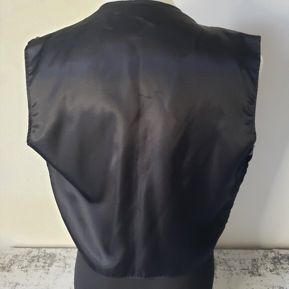 Floral Red Green Bohemian Boho Embroidered Lined Vest with metal stud buttons - Picture 3 of 14